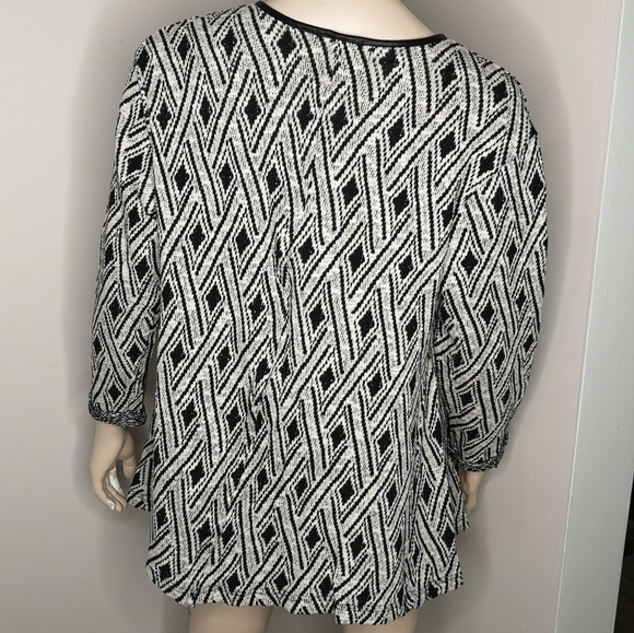 Dex Waterfall Front Cardigan Faux Leather Trim - Picture 4 of 8